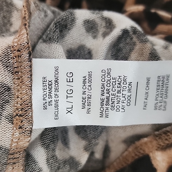 Natori Leopard Pants Drawstring Waist With Pockets - Picture 8 of 8